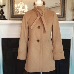 J. Crew Tan Peacoat with Necktie - Size 2